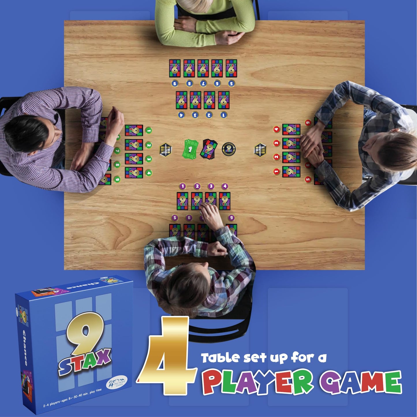 9Stax Card Game – Family-Friendly Strategy Card Game for 2-4 Players
