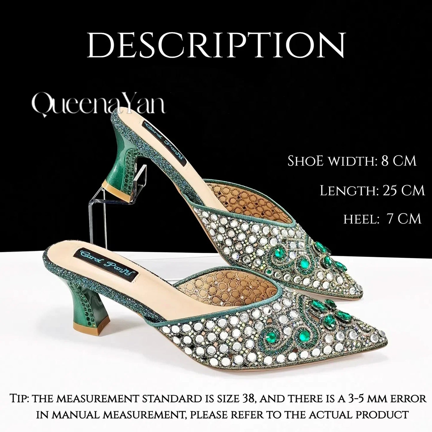 QUEENA YAN 2025 INS FANTATIC BLUE Rhinestone-encrusted Sex Ladies Shoes / MATCHING  SPARKING MINI BAG (SPECIAL COLLECTION)