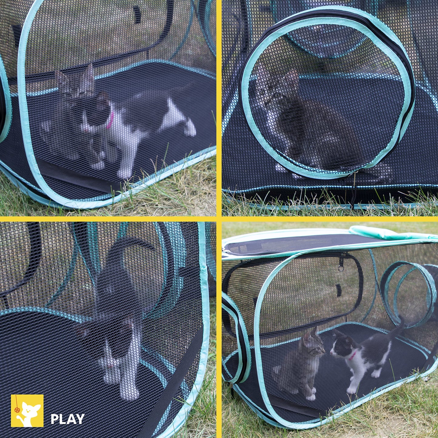 Kitty City Outdoor Catio Mega Kit for Cats, Replacement Parts, and 10' Tunnels