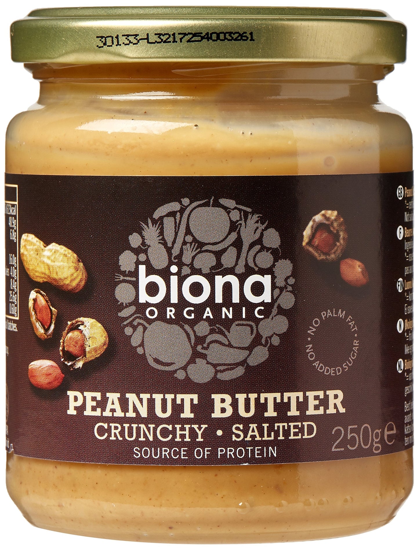 Biona Organic Peanut Butter Crunchy 250g (Pack of 6
