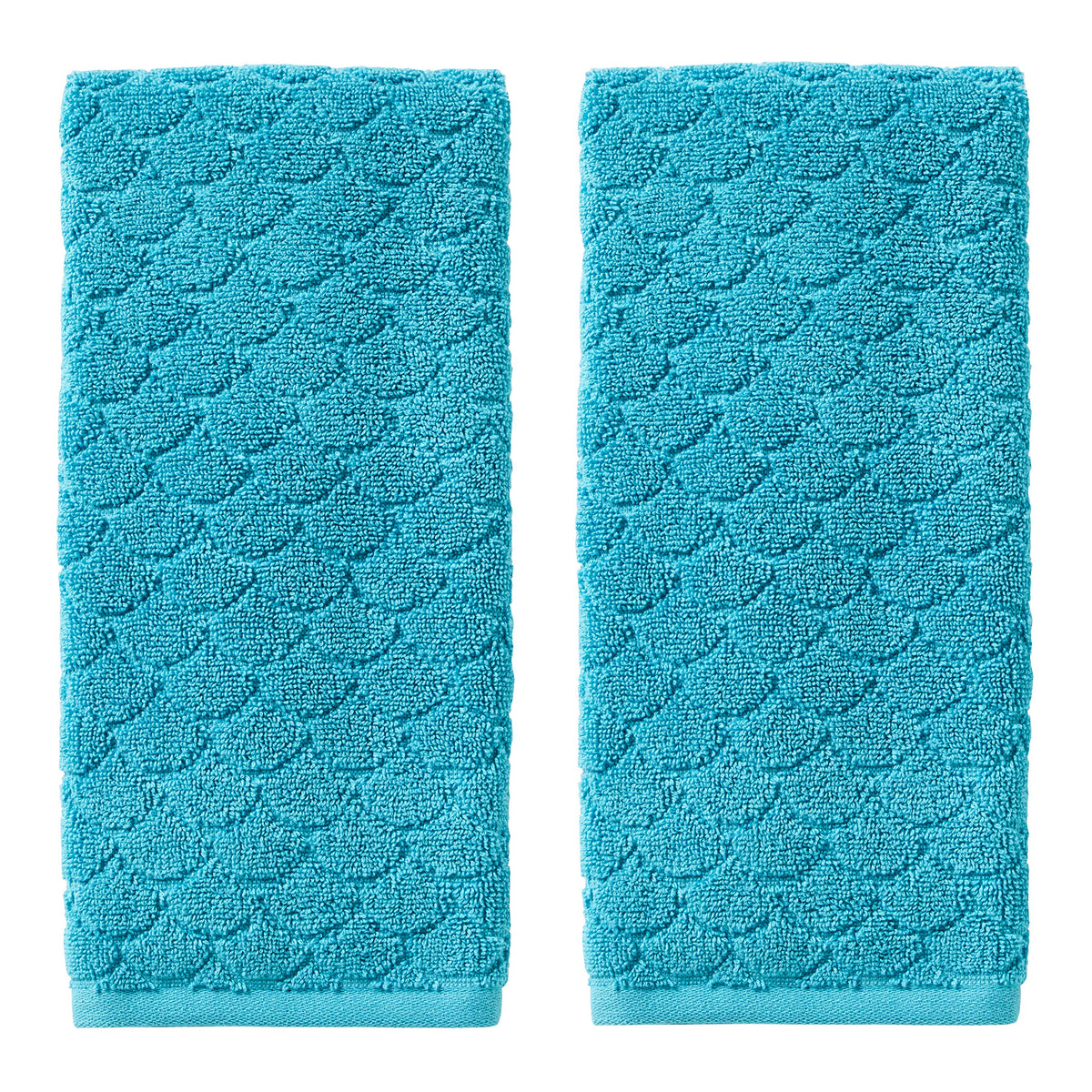 SKL Home Ocean Watercolor Scales Hand Towel, Blue (2-Pack)