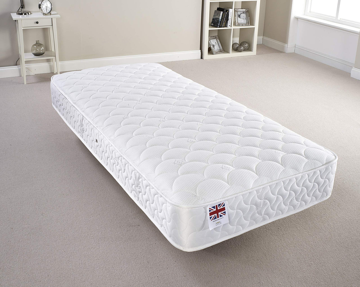 Bed Centre Luxury Quilted Comfort Bonnell Sprung Foam Mattress (3FT Single)