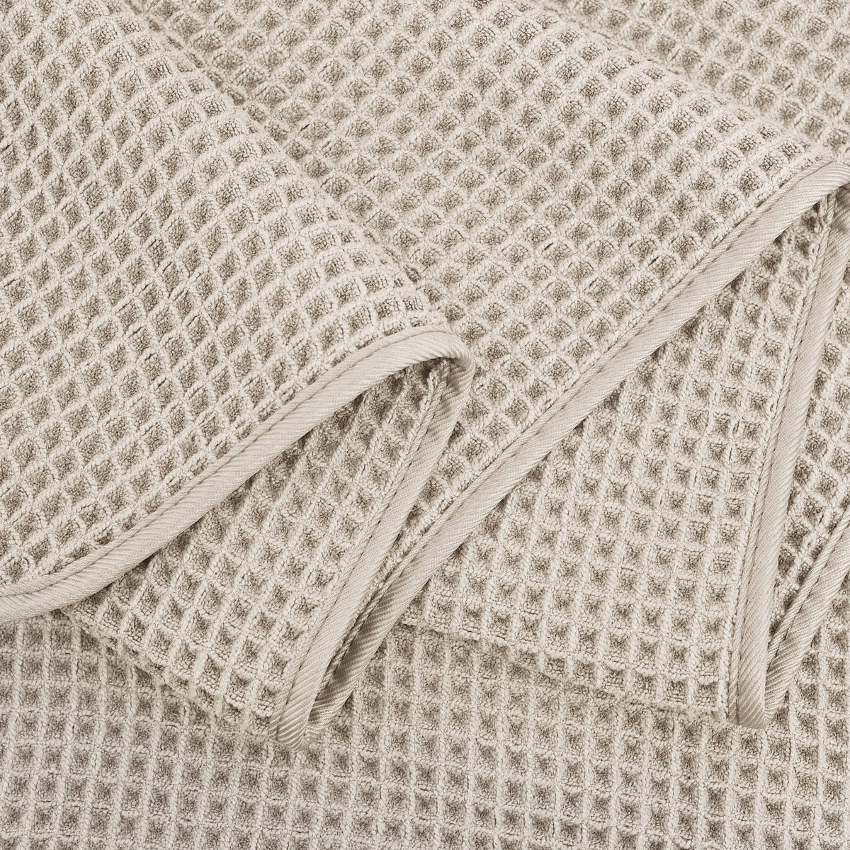 POLYTE Microfibre Oversize Quick Dry Lint Free Bath Towel, 152 x 76 cm, 4 Pack (Beige, Waffle Weave)