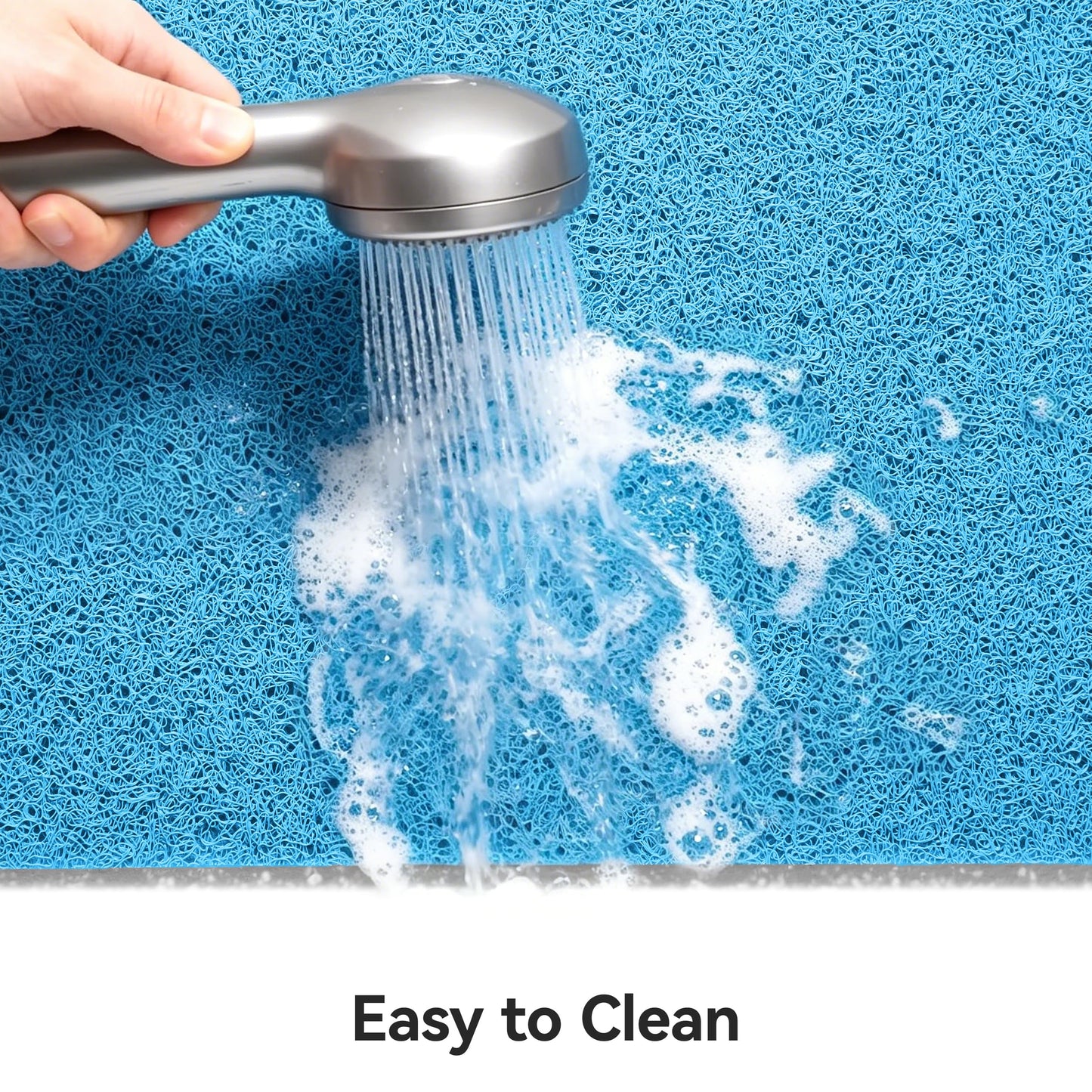 Asvin Soft Textured Bath, Shower, Tub Mat, 47x16 Inch, Phthalate Free, Non Slip Comfort Bathtub Mats with Drain