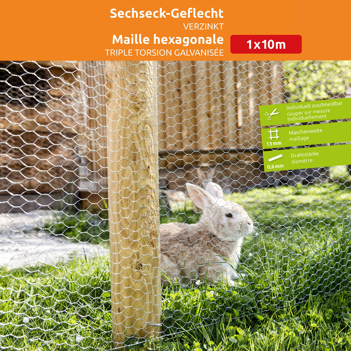 Windhager Small Animal Mesh Galvanised 1 x 10 m