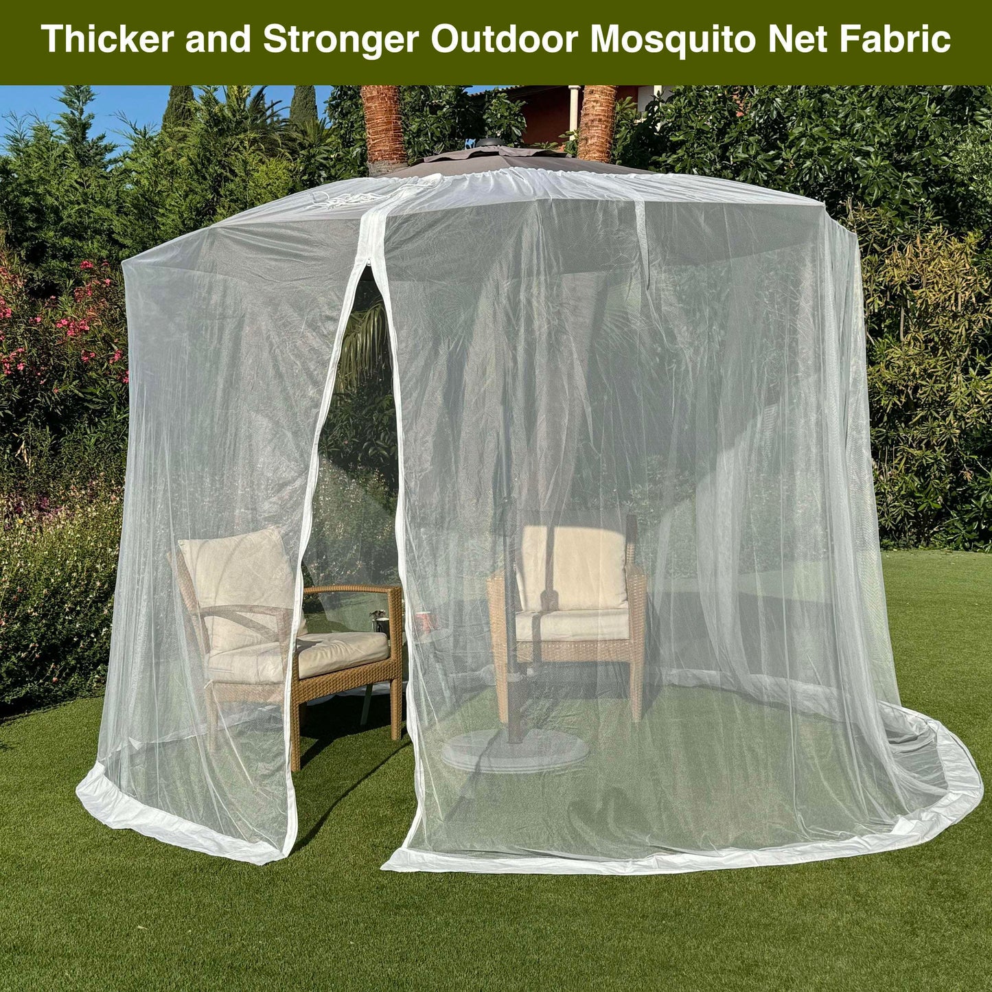 Mosquito Net for Umbrella 7.5 FT | Large Sizes & Fabric Designed for Outdoors | Insect House Screen Netting for Patio, Porch & Garden Terrace |