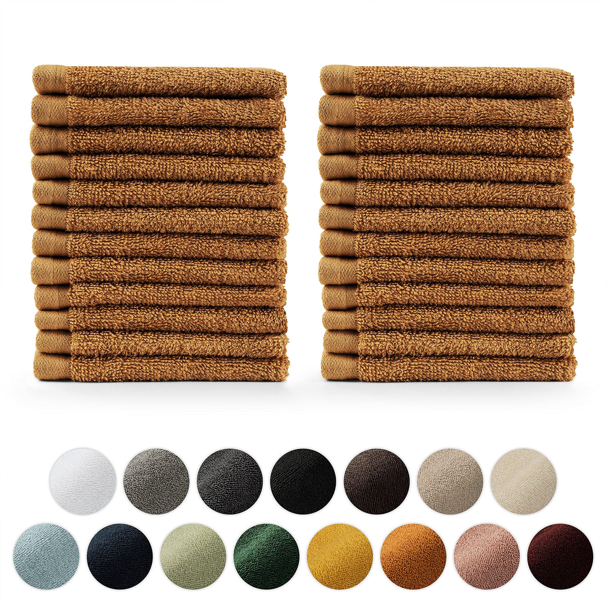 Blumtal Set of 24 Hotel Quality Face Towels 30x30 cm - Soft and quick dry towel, Middle Buff Towels, 100% Cotton