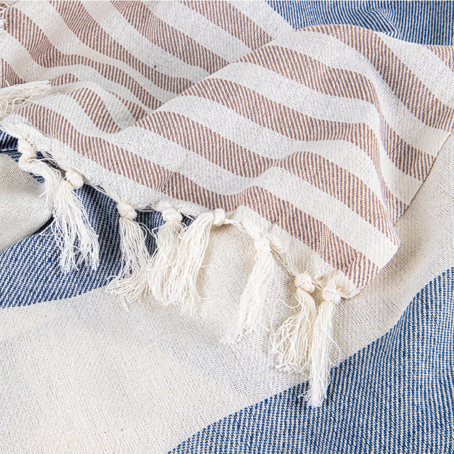 Ruggeri Fouta Beach Towel 100% Cotton, 170x170 cm, Blue