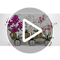 Briful Artificial Orchid Plants White Orchid Real Touch Flowers Artificial Phalaenopsis Flower Stems in Gold Ceramic Pot Fake Orchid Flowers for Home Decor Wedding Table Centerpiece