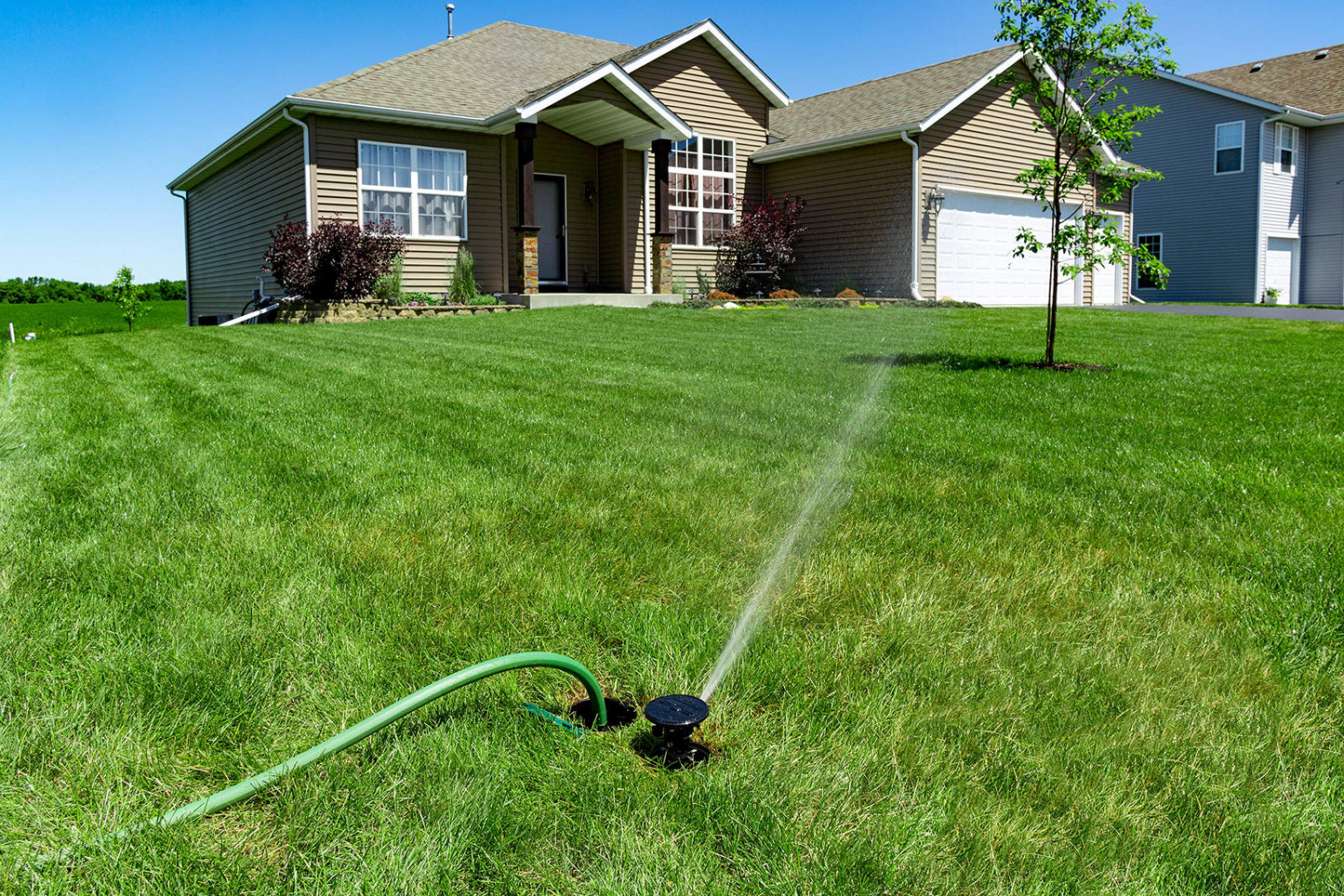 Rain Bird LG3HE In-Ground Impact Sprinkler with Click-N-Go Hose Connect, Green/Black