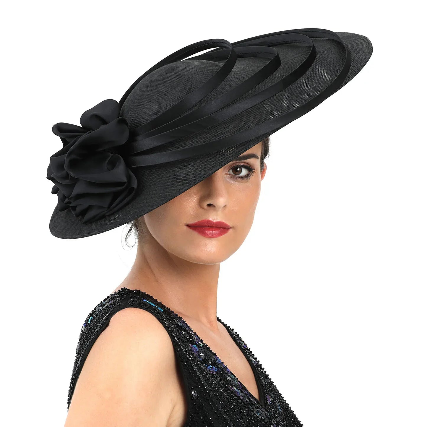 Christmas Sinamay Fascinator Perfect Wedding Hat Unique Derby Party Hat Fashion Church Hats Bride Headband Fascinators for Women