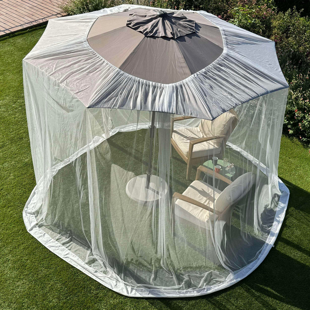 Mosquito Net for Umbrella 7.5 FT | Large Sizes & Fabric Designed for Outdoors | Insect House Screen Netting for Patio, Porch & Garden Terrace |