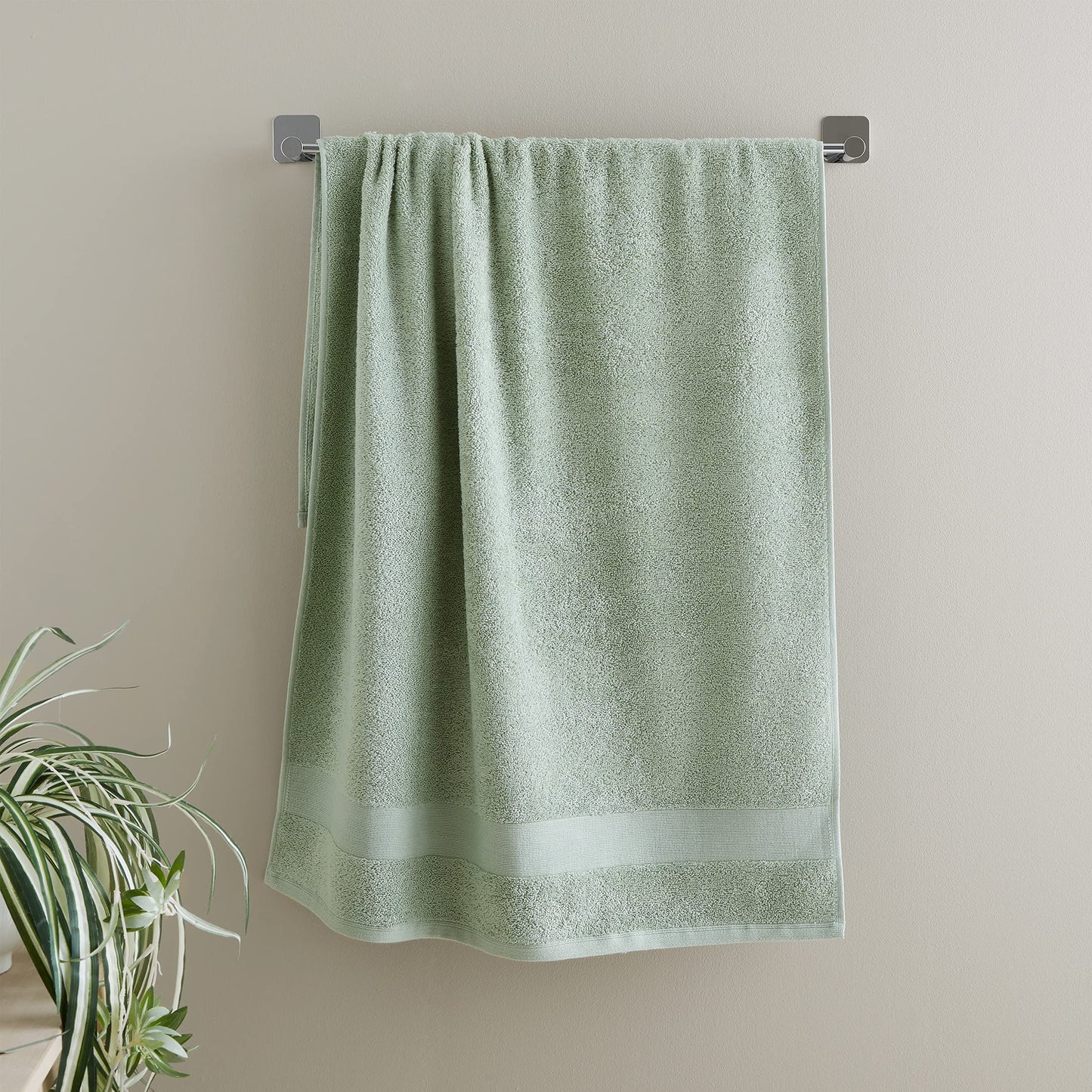 Catherine Lansfield Anti Bacterial Soft & Absorbent Cotton Bath Towel Sage Green