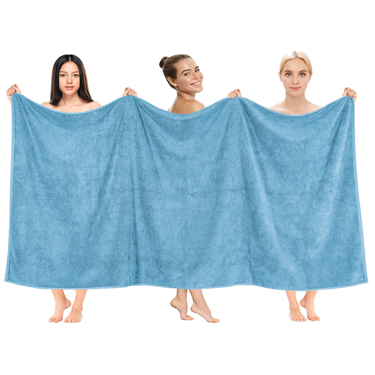 Cotton Paradise Oversized Bath Sheet, 100% Cotton 40x80 Clearance Bath Towel Sheet, Turkish Extra Large Bath Towel for Bathroom, Sky Blue Bathsheet