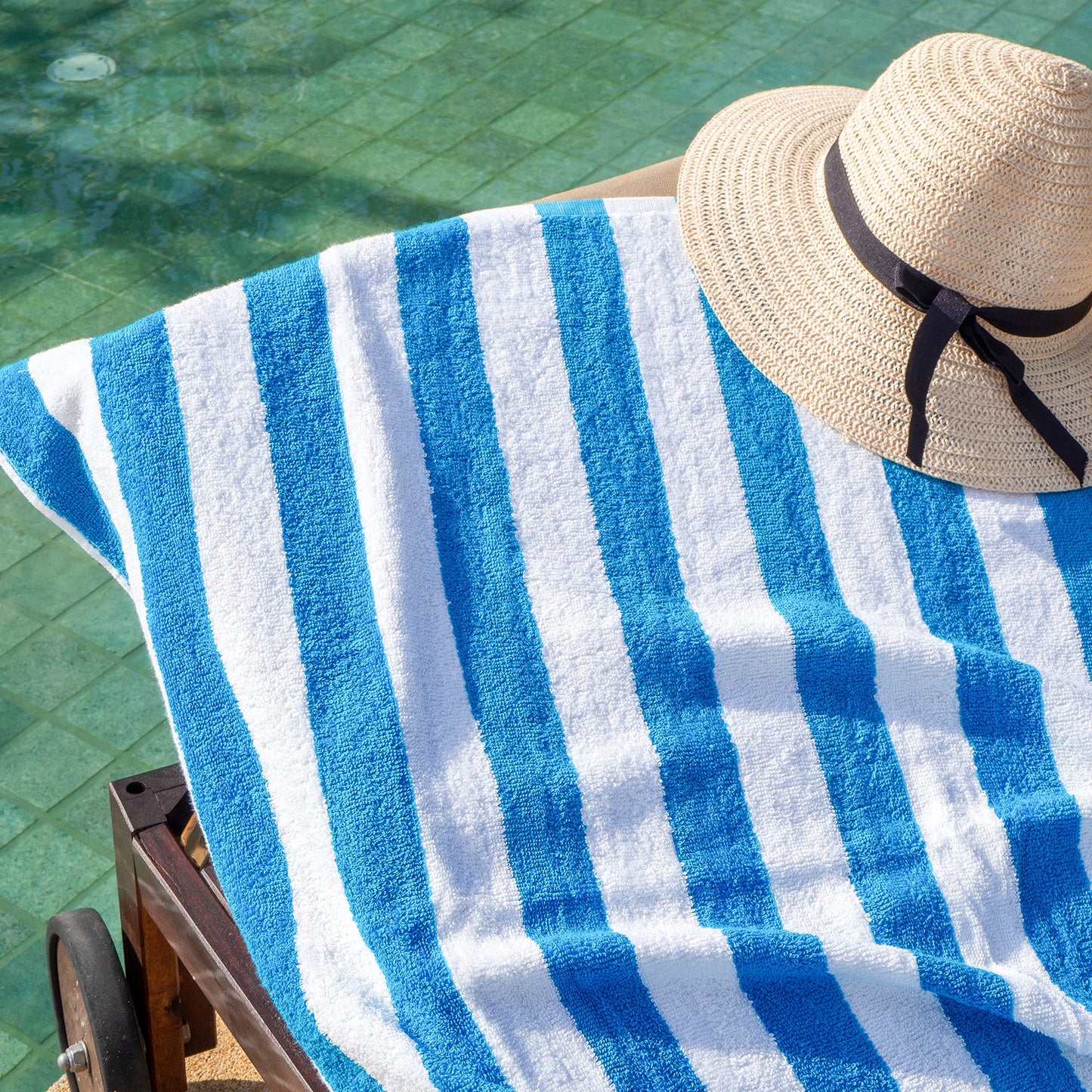 Arkwright LLC California Cabana Striped Oversized Beach Towel | Set of Four Extra Large 30" x 70" | 100% Ringspun Cotton Double Yarn Strength
