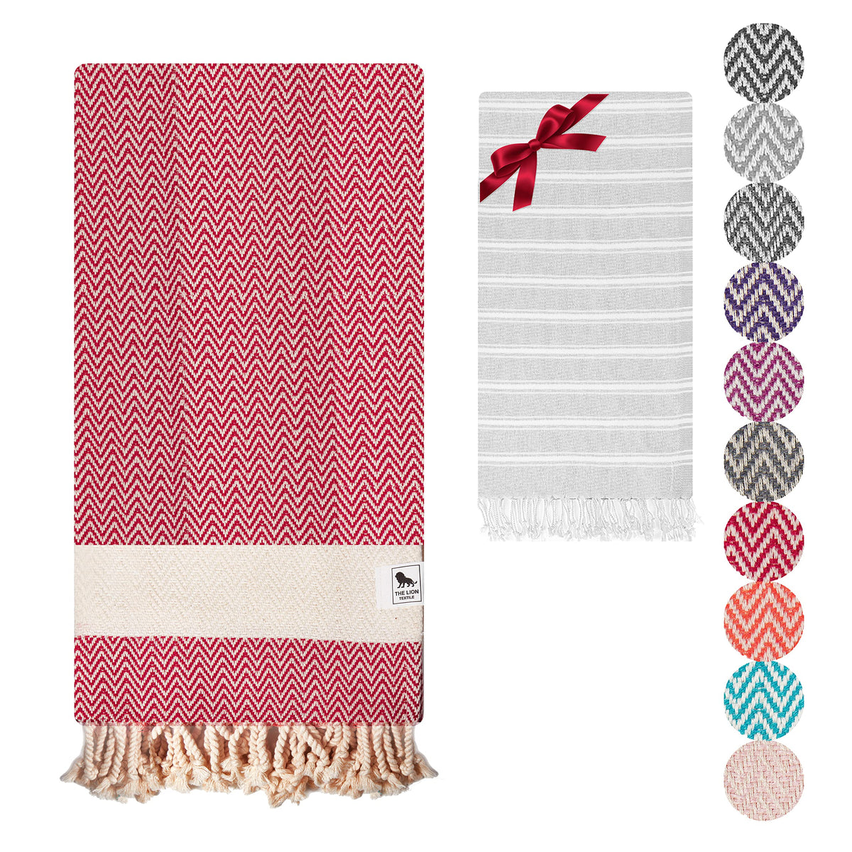 The Lion Textile Beach towel, Bath Towel - Soft,, and Quick-Drying Turkish Towels Hand Set. Perfect for Adults Bathroom, Beach, Pool, SPA, Gym