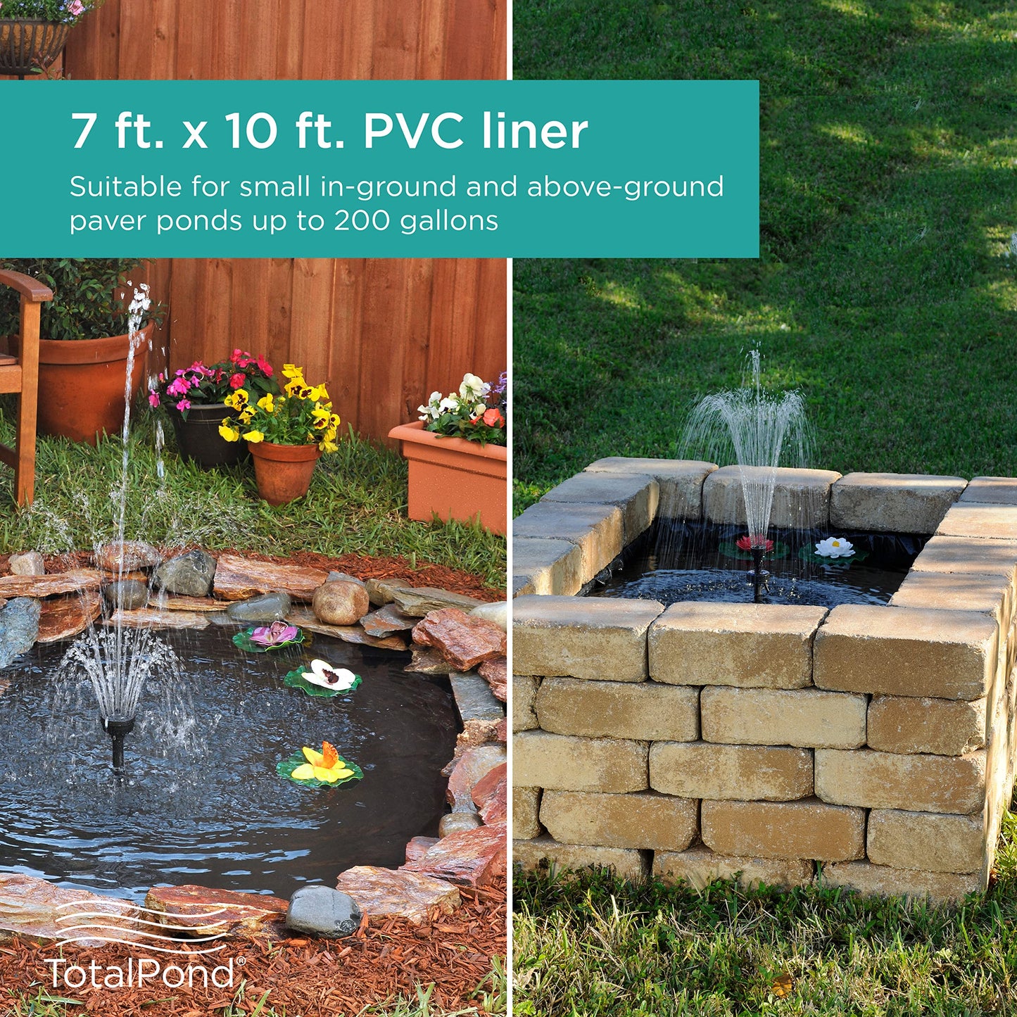 TotalPond Holds Ponds up to 200 gallons, 14.5mm, Flexible and Easy to Install, Durable and Strong, Reinforced mesh, UV and Tear Resistant, Versatile