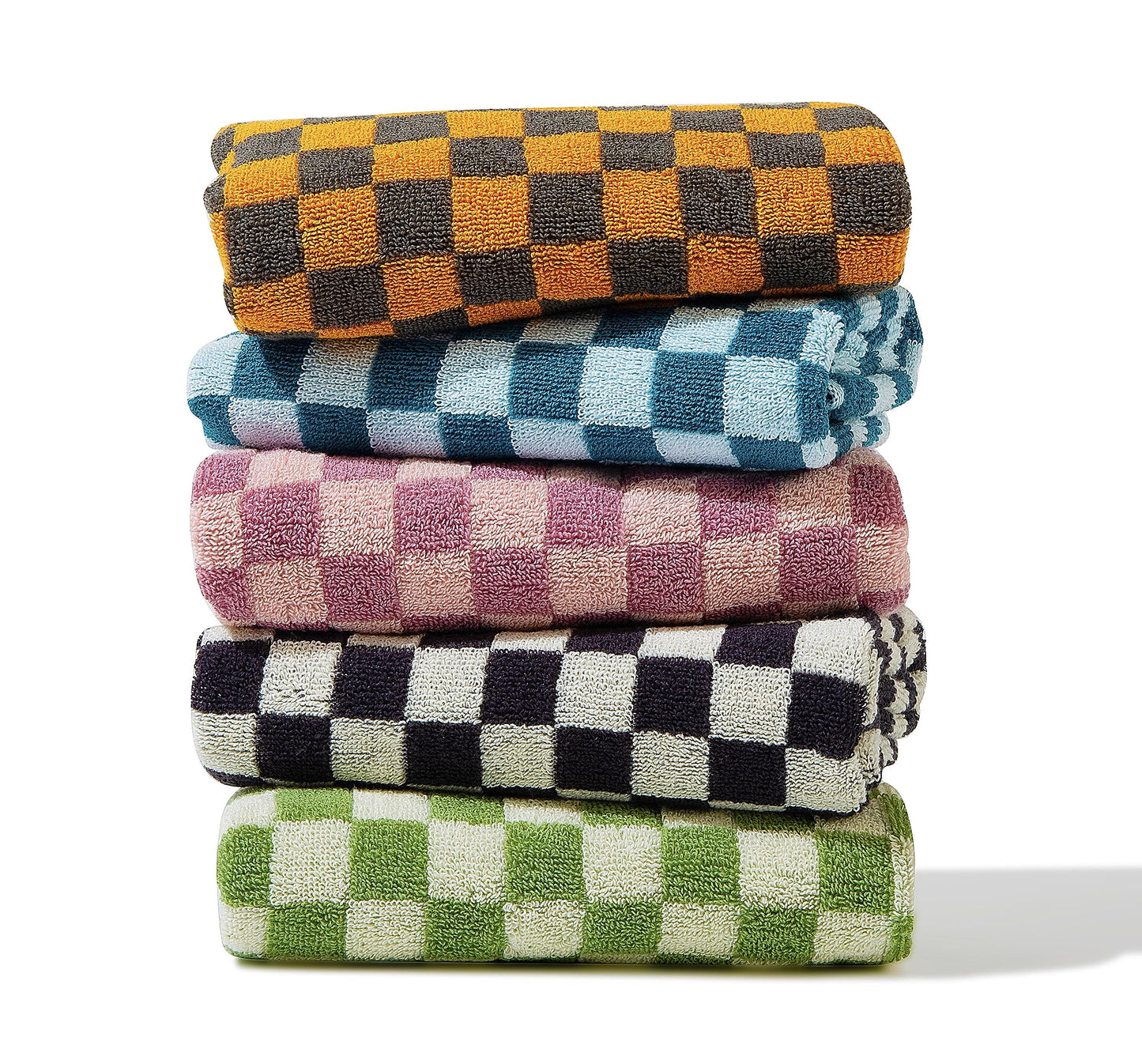 Madi-Cadi Luxurious Checkered Cotton Hand Towels Set of 5 - Soft, Absorbent, and Decorative Checkered Design for Bathroom, Kitchen, Gym, and Spa - 13