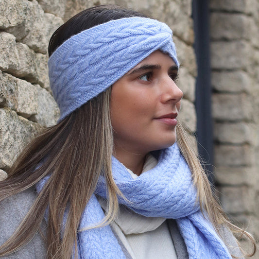 Recycled Yarn Herringone Cable Knit Cosy Headband