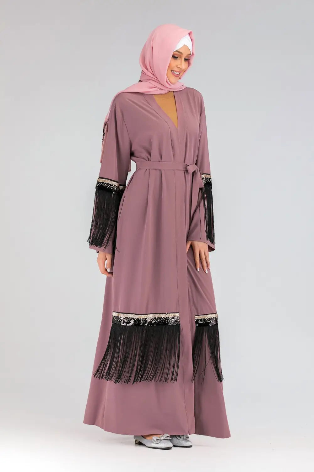 Fringed Abaya - Luxury Statement Piece