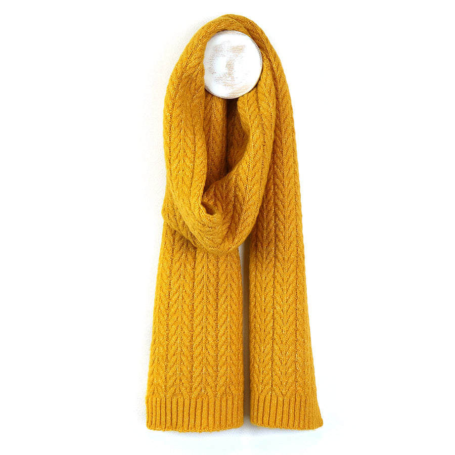 Recycled Yarn Herringbone Knit Scarf