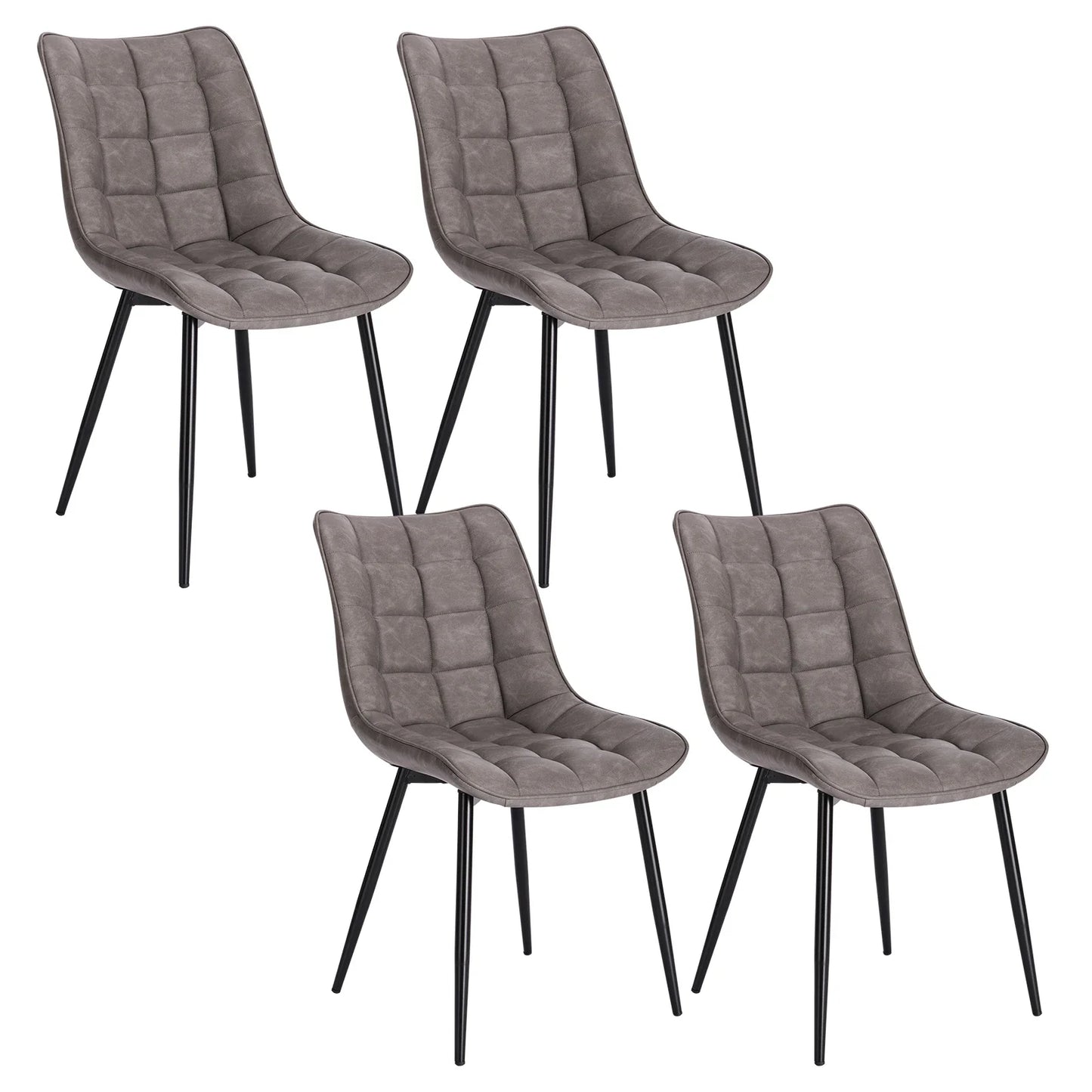 4PCs/Set Faux Leather/Fabric/Velvet/Linen Kitchen Chair  Dining Chairs Stable Metal Legs Upholstered Seat Kitchen Furniture