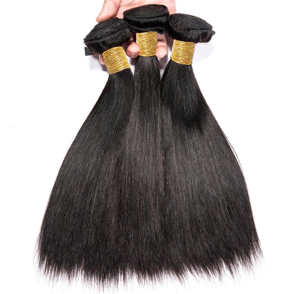 Wholesale Hair Raw Indian Straight Human Hair Bundles Natural Black For Women Bone Straight Hair Extensions 2/3 Bundles Deal