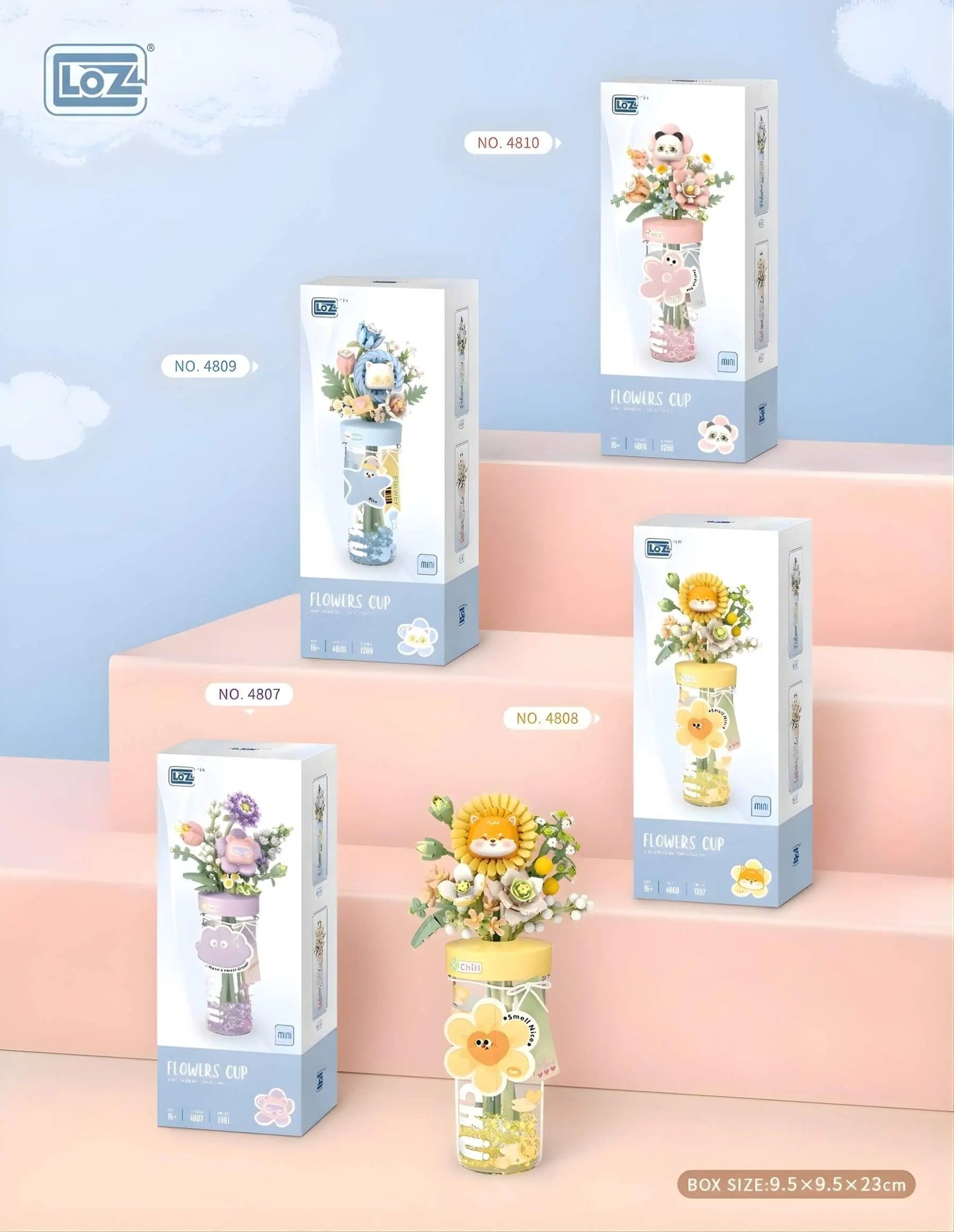 LOZ Tranquil Sunflower Bouquet Cup 4808