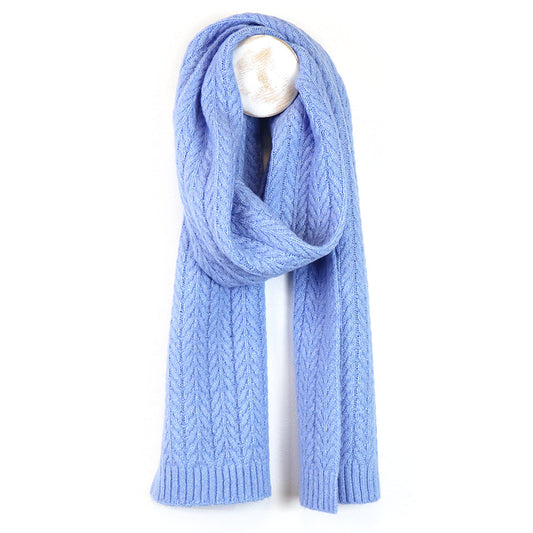 Recycled Yarn Herringbone Knit Scarf