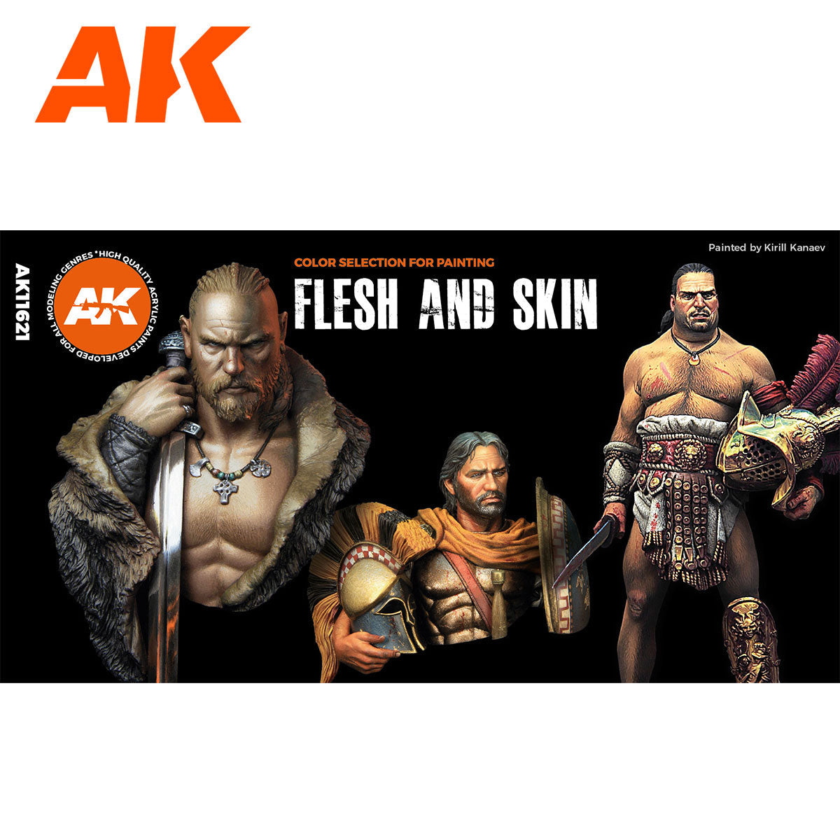 AK Interactive 3rd Gen Figure Paint Set - Flesh & Skin Colors (AK11621)