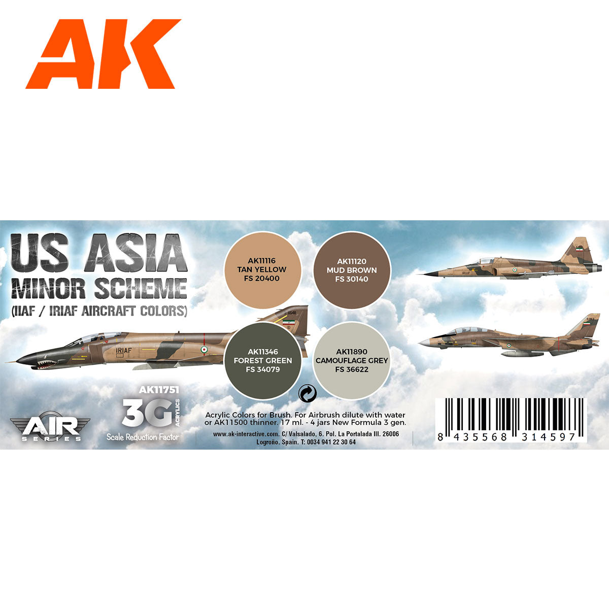 AK Interactive - US Asia Minor Scheme (IIAF/IRIAF Aircraft) Set (AK11751)