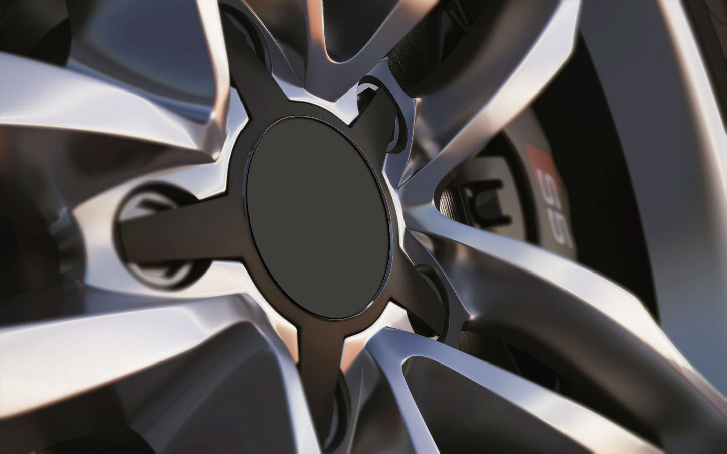 Charcoal Grey Standard Universal Fit Alloy Wheel Centre Cap Badges (Pack of 4)