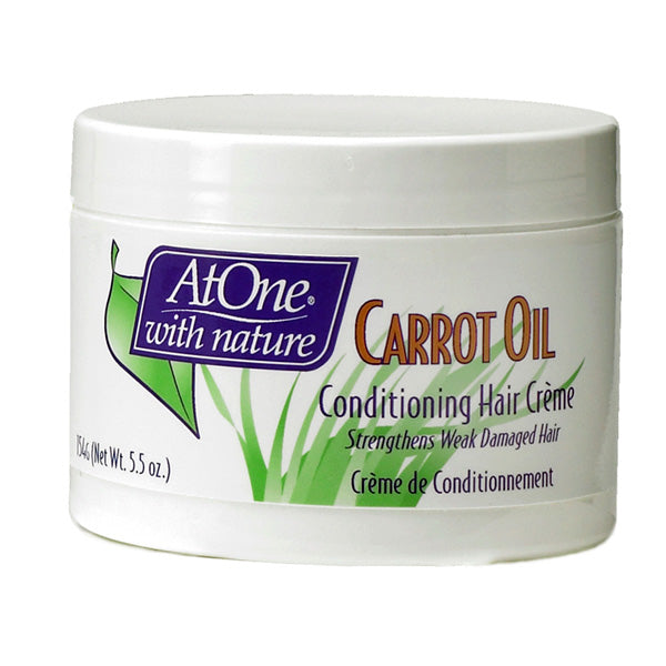 AtOne With Nature Carrot Oil Conditioning Hair Creme 5.5 oz / 163 ml - For Natural Curls & Healthy Hair Growth