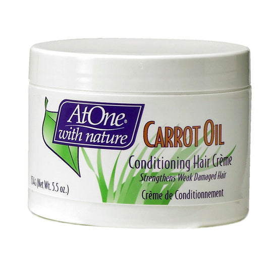 AtOne With Nature Carrot Oil Conditioning Hair Creme 5.5 oz / 163 ml - For Natural Curls & Healthy Hair Growth