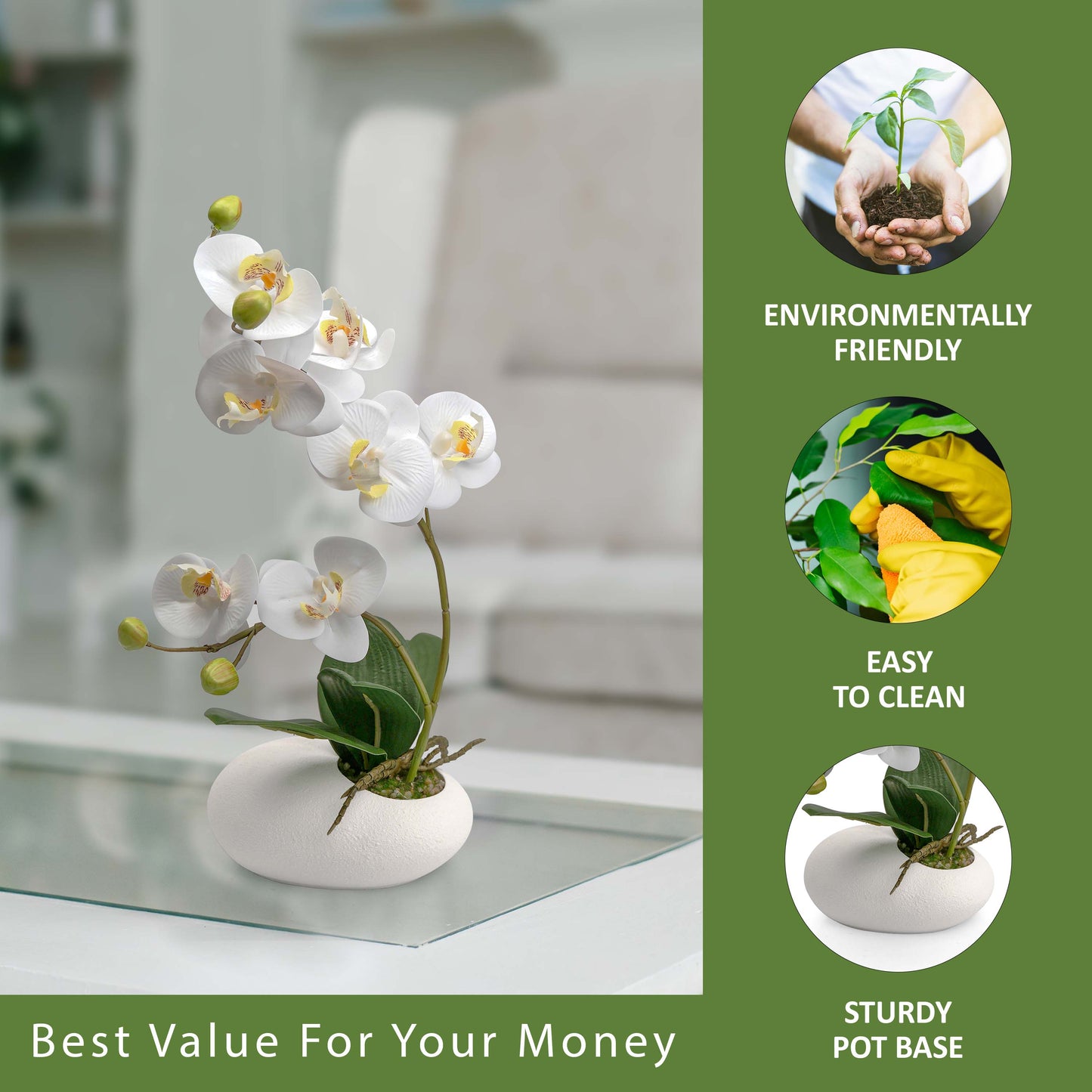 35cm Fake Silk Orchid Artificial Plant