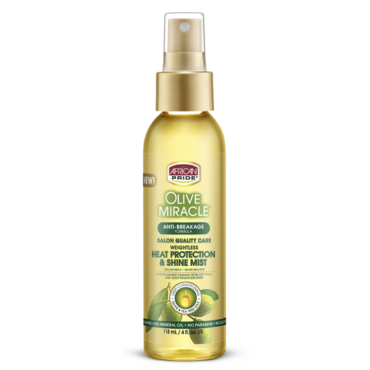 African Pride Olive Miracle Heat Protection & Shine Mist 4oz