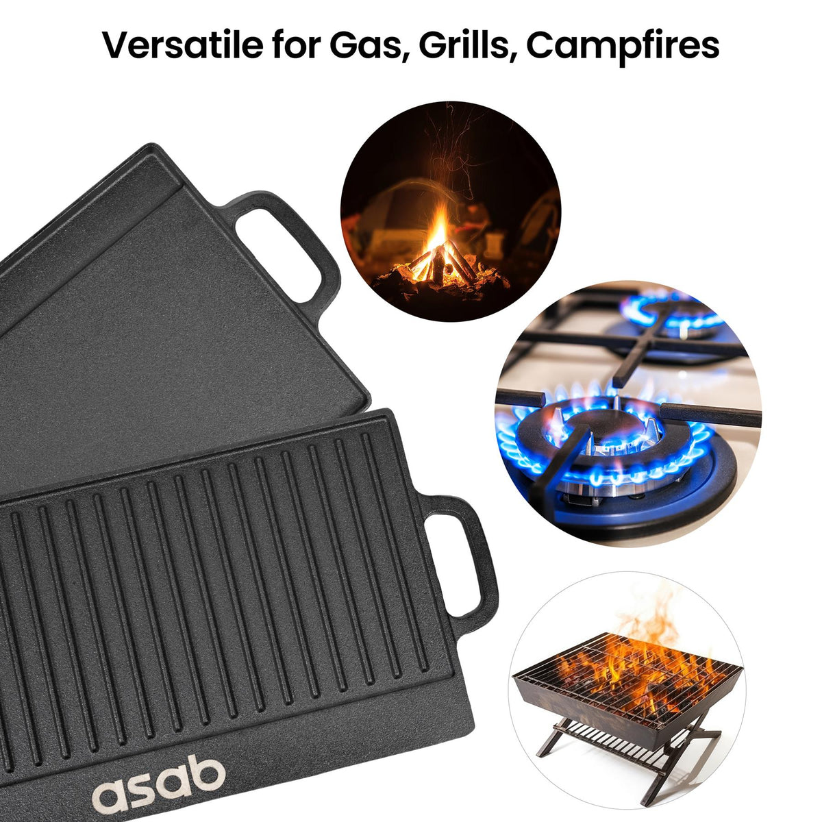 Non-Stick 16" Cast Iron Reversible Griddle Plate 6866