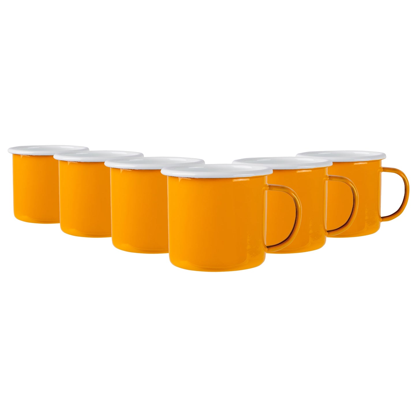 375ml Coloured Enamel Mugs - Pack of Six
