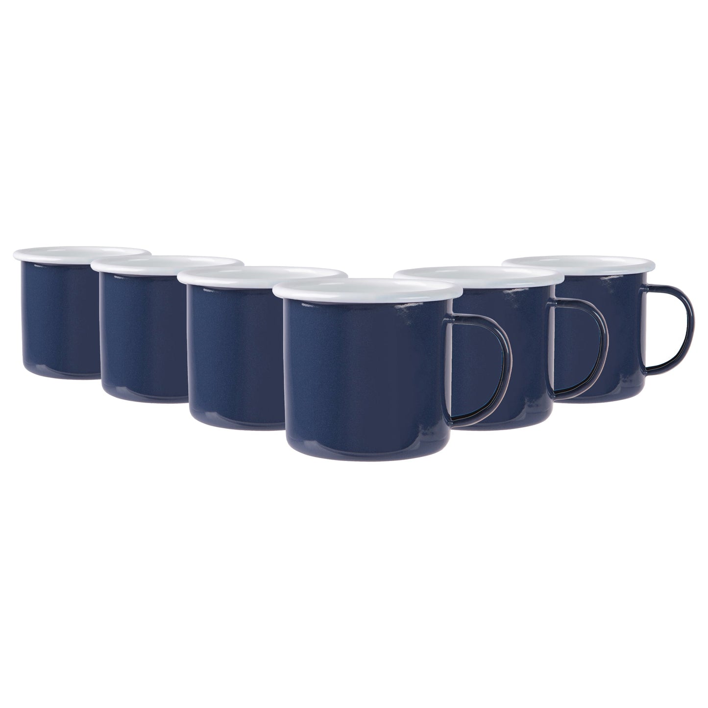375ml Coloured Enamel Mugs - Pack of Six