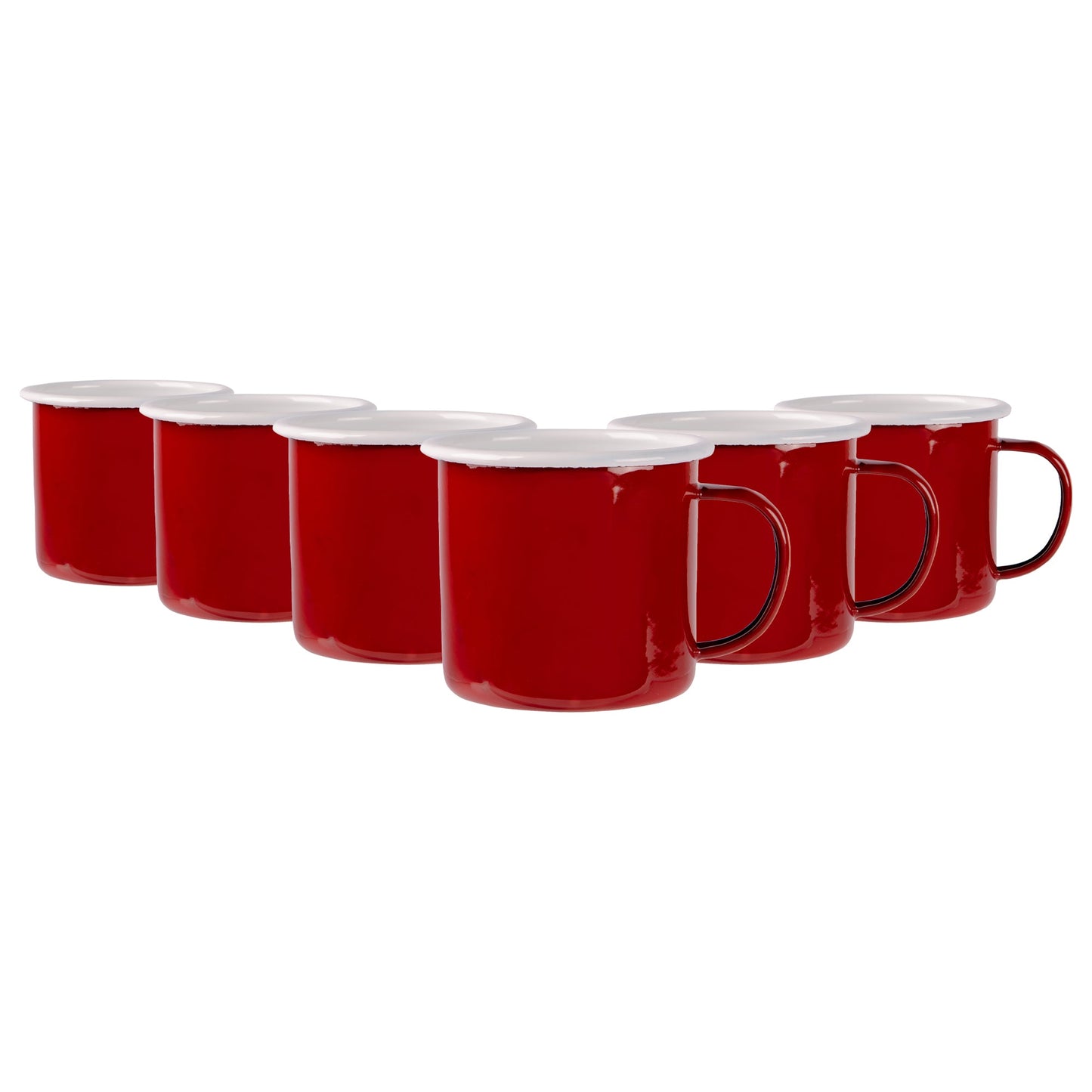 375ml Coloured Enamel Mugs - Pack of Six