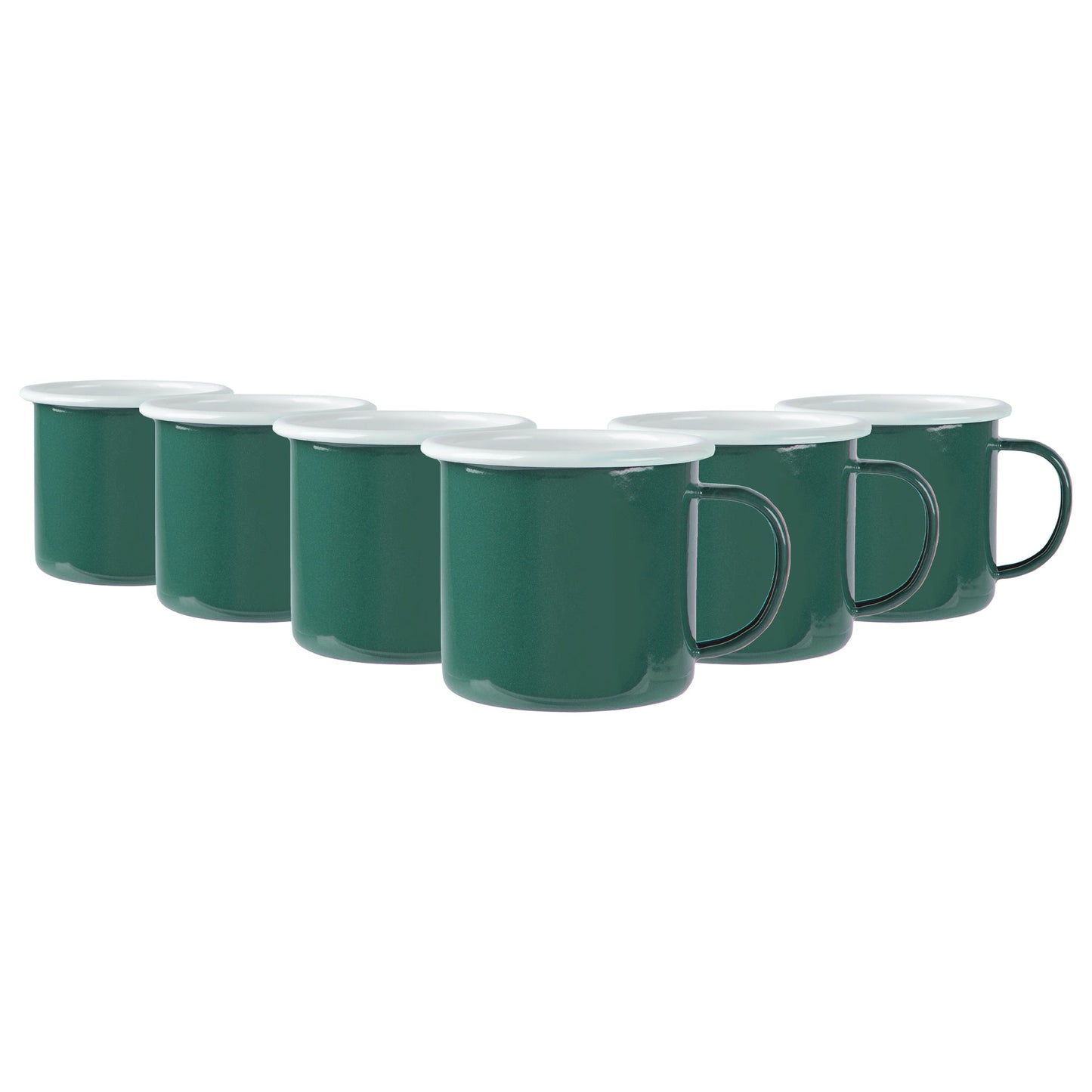 375ml Coloured Enamel Mugs - Pack of Six