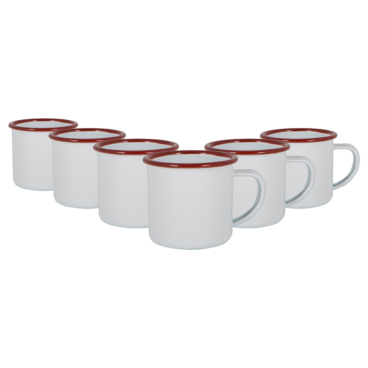 130ml White Enamel Espresso Cups - Pack of Six
