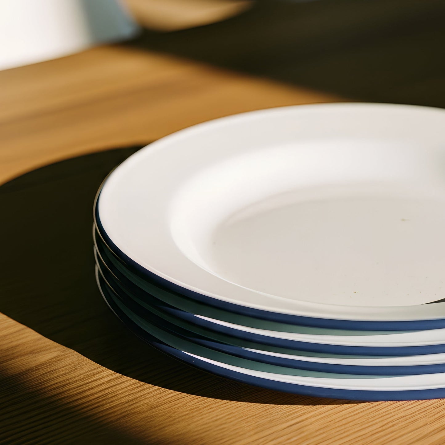 25.5cm White Enamel Dinner Plates - Pack of Six