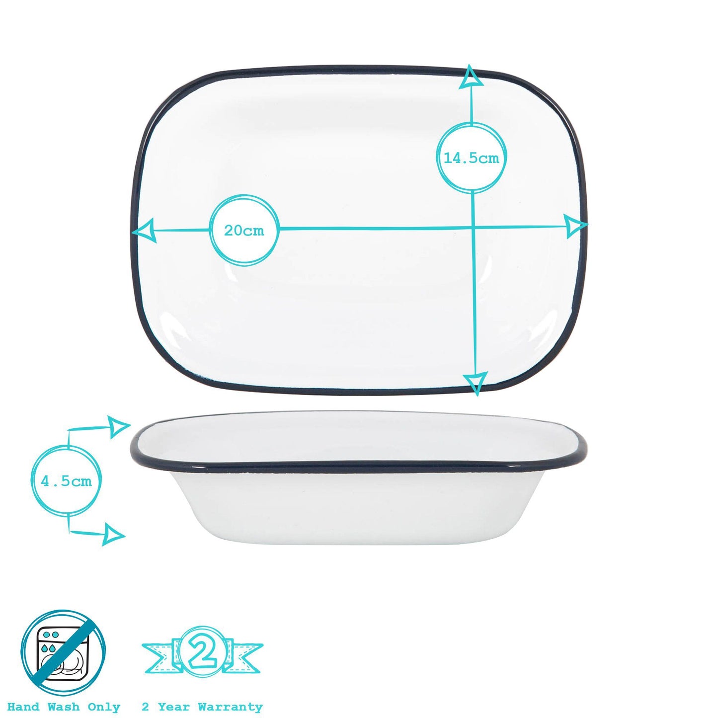 25cm White Enamel Pie Dish