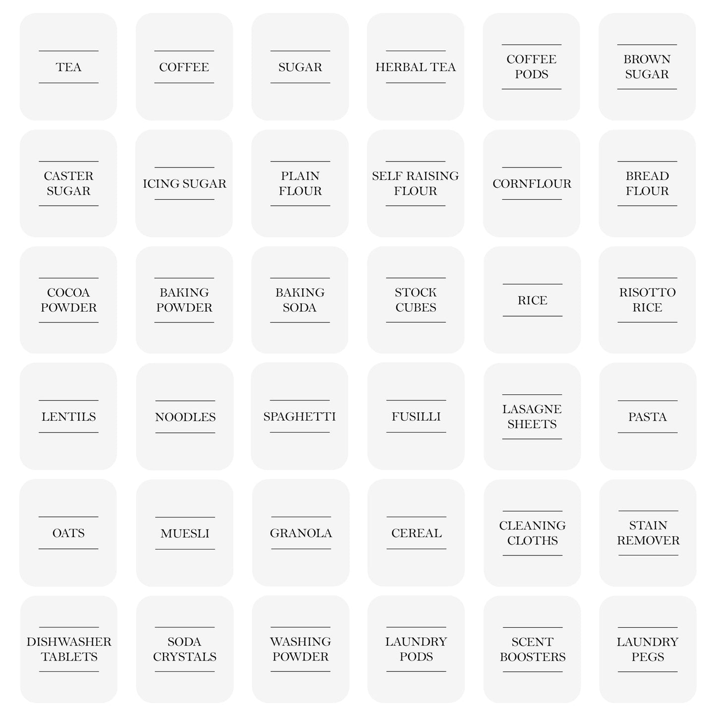 Storage Jar Labels - Pack of 36 Labels