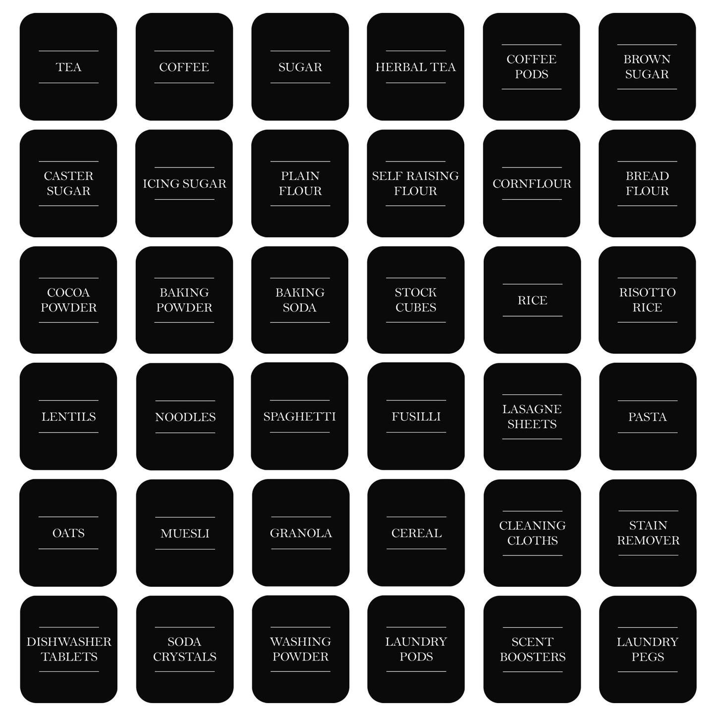 Storage Jar Labels - Pack of 36 Labels