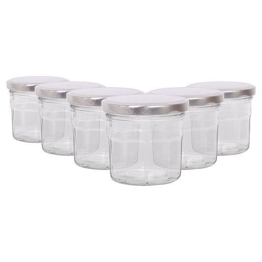 130ml Glass Jam Jars with Lids - Pack of 6