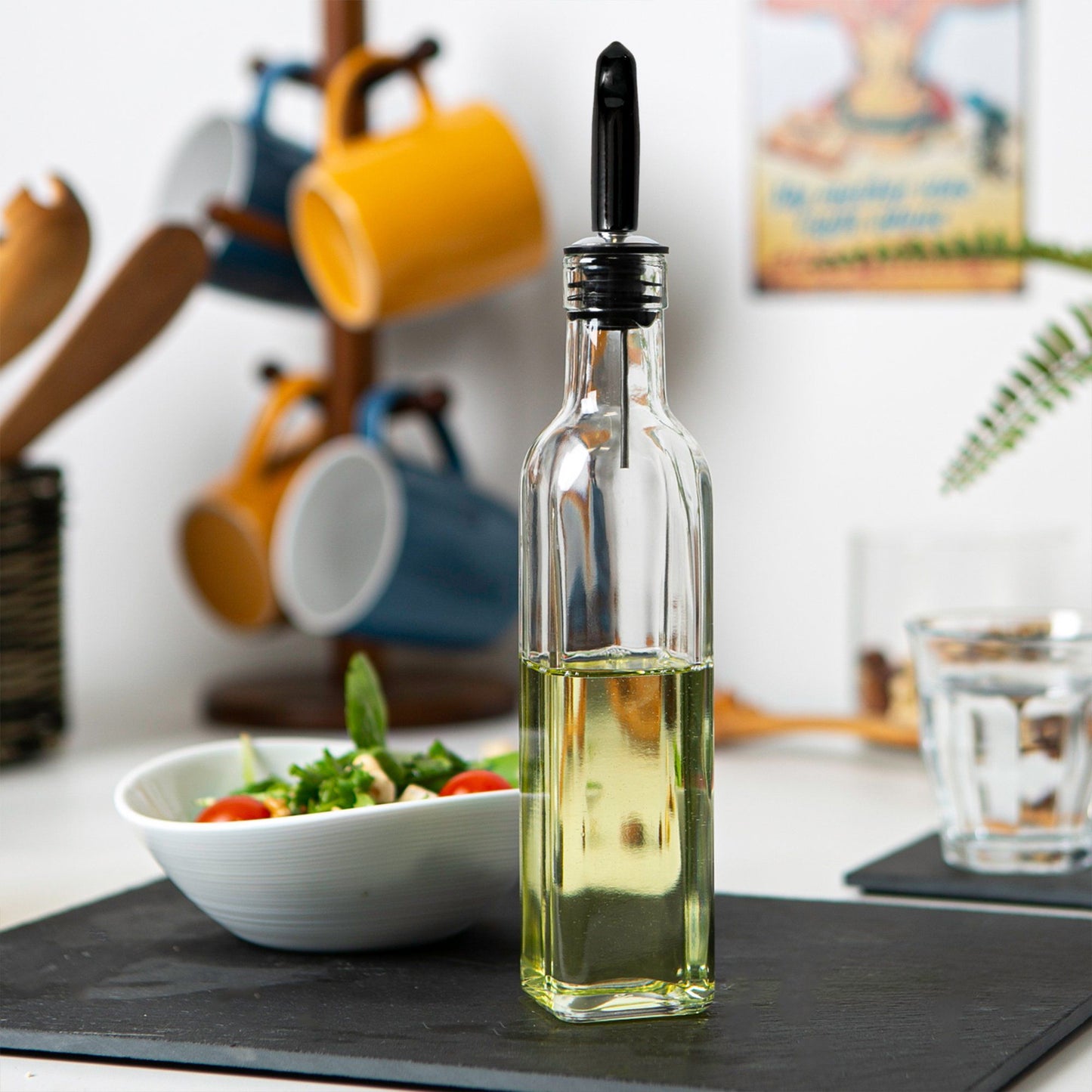 Olive Oil Bottle Pourer Dust Caps - Black - Pack of 10