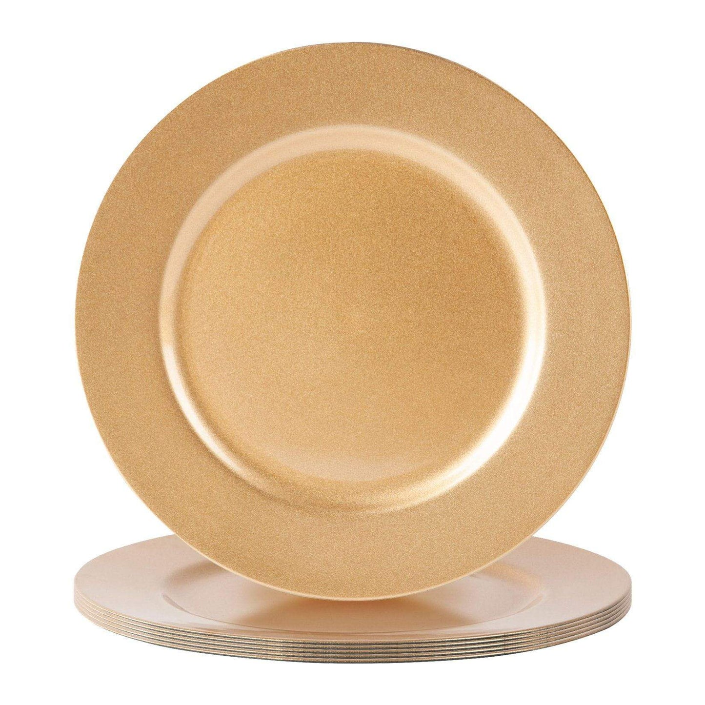 33cm Metallic Melamine Charger Plates - Pack of Six