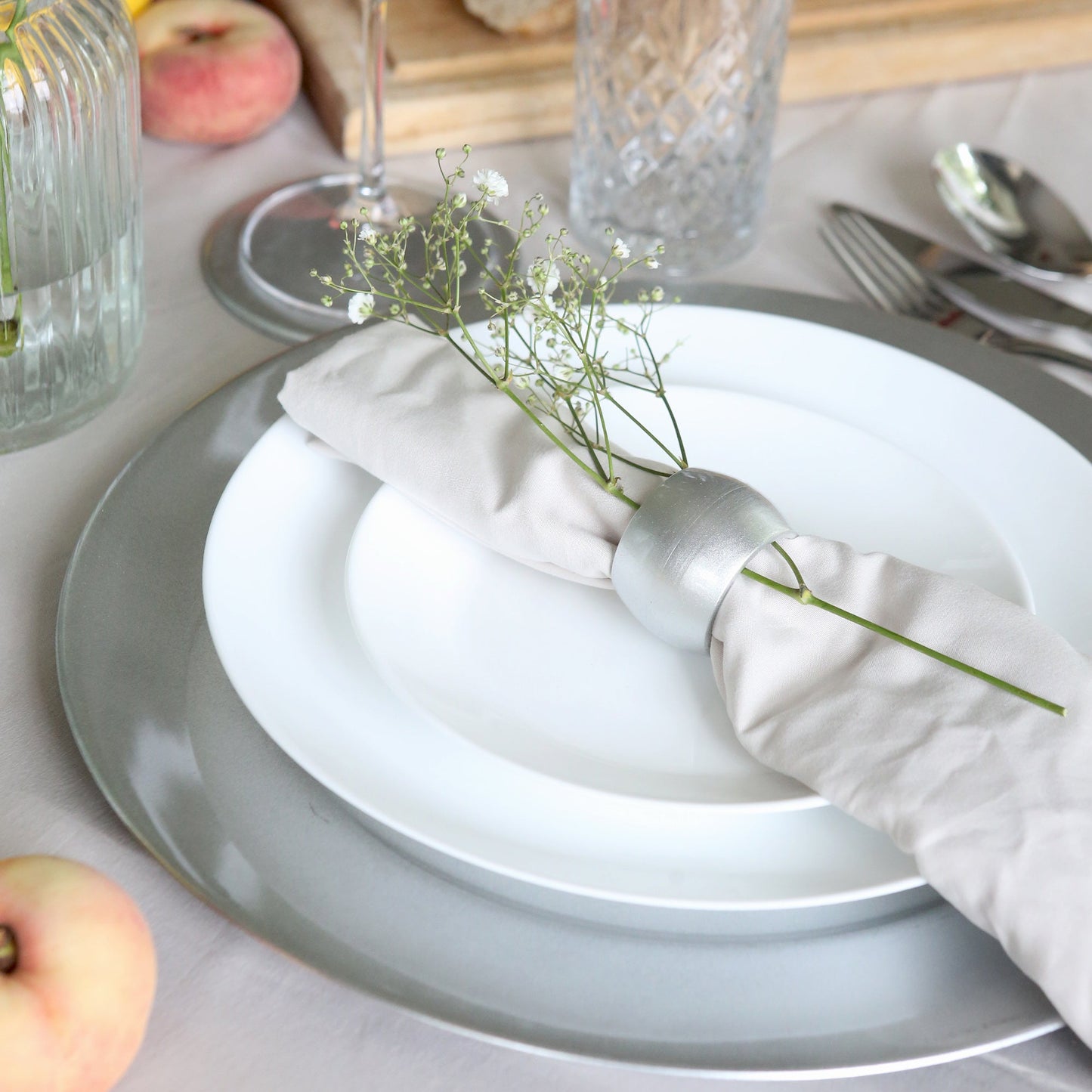 33cm Metallic Melamine Charger Plates - Pack of Six